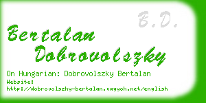 bertalan dobrovolszky business card